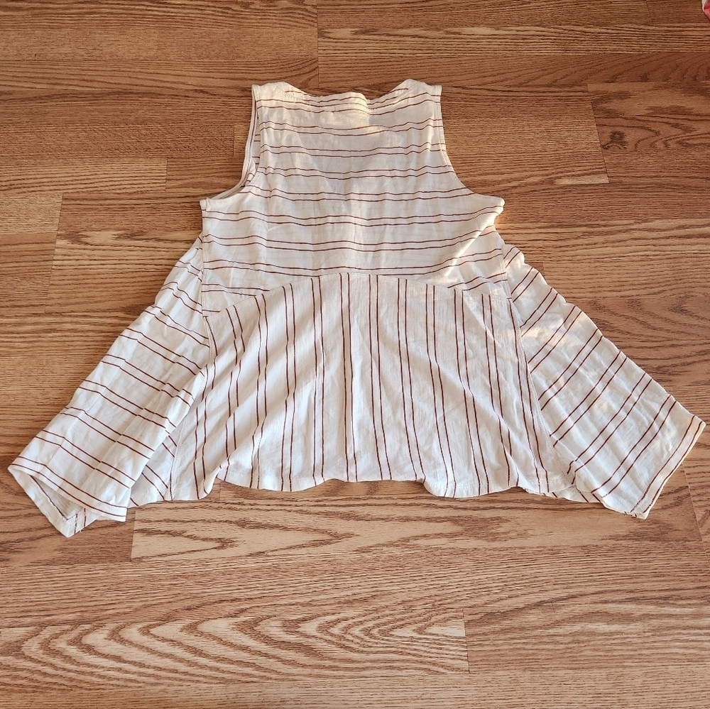 EUC Anthropologie Maeve Cream and Red Striped Blouse, Size S - Picture 4 of 6